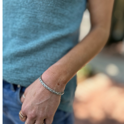 Silver and Gold Braided two tone cuff