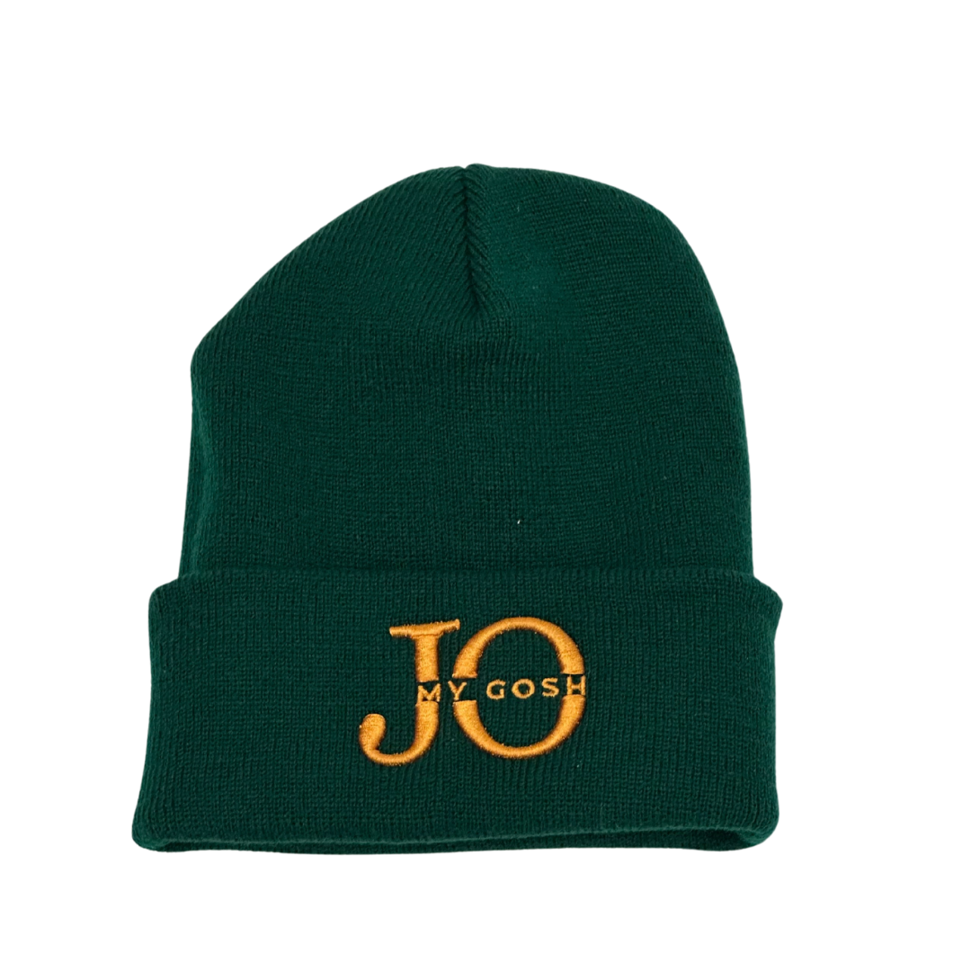 Green and Yellow Jo My Gosh Logo Beanie